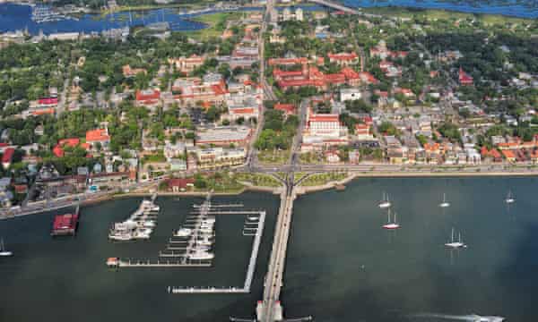 An aerial view of downtown St. Augustine, Florida, in May 2013.