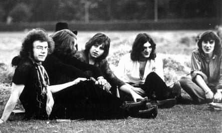 King Crimson in 1969, with (left to right) Robert Fripp, Michael Giles, Greg Lake, McDonald and Peter Sinfield.