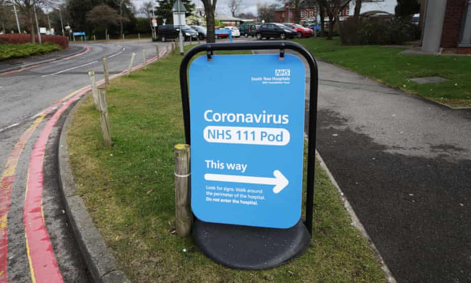 Directions to the coronavirus pod at the James Cook University Hospital, Middleborough.