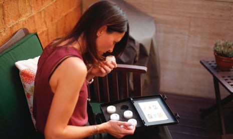Cristina Valdivia, who lost her sense of smell because of Covid-19, uses her smell training test kit