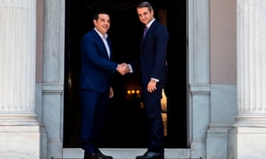 Alexis Tsipras hands over to his successor, Mitsotakis.