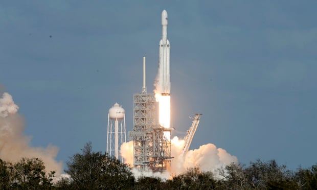Liftoff. Photograph: Joe Skipper/Reuters