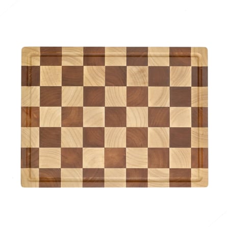 Shinrai Knives chequerboard acacia wood end grain cutting board