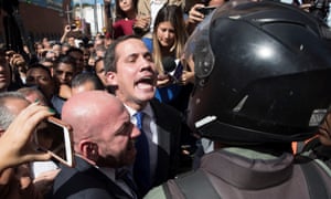 Guaidó and his backers forced their way into the parliament in Caracas.