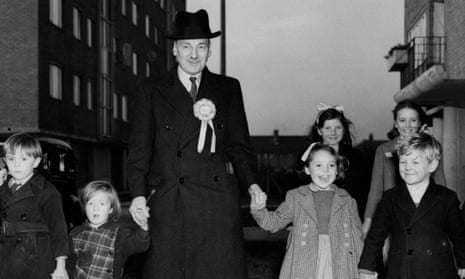 The then British Prime Minister Clement Attlee out electioneering in Walthamstow, north-east London.