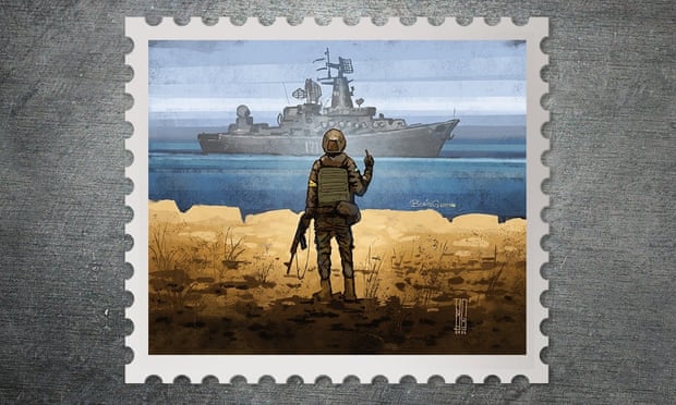 the guardian - ukraine-reveals-russian-warship-go-fuck-yourself-postage-stamp https://www.theguardian.com/world/2022/mar/12/ukraine-reveals-russian-warship-go-fuck-yourself-postage-stamp