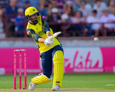 James Vince batts during the T20 match between Somerset and Hampshire Hawks