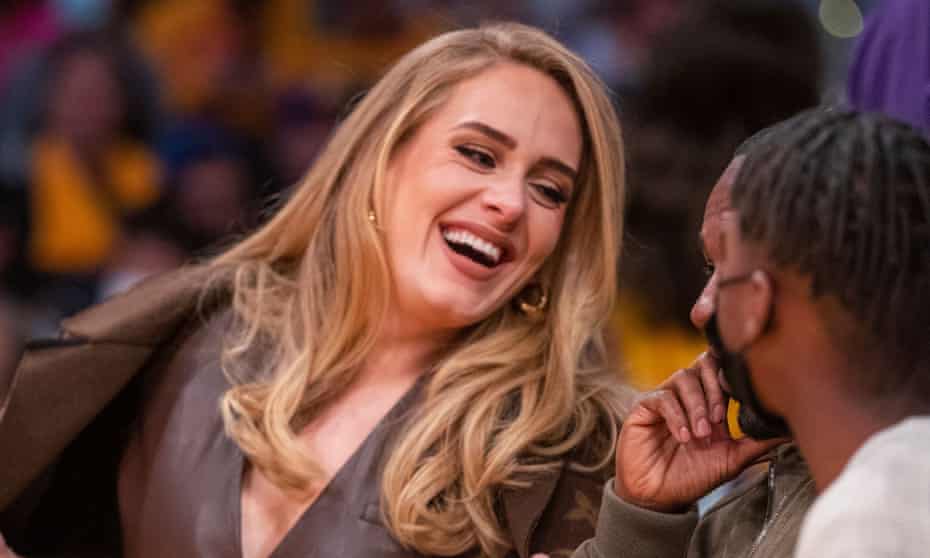 Adele attending a Los Angeles Lakers basketball game earlier this month.