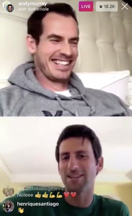 Andy Murray and Novak Djokovic chat on Friday