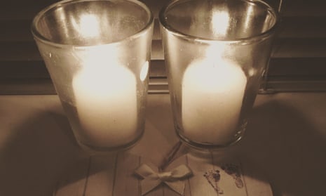 Candles lit in memory of a lost baby