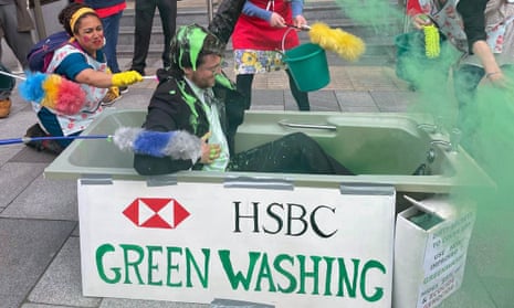 Extinction Rebellion activists protest outside the HSBC AGM in Birmingham on Friday.