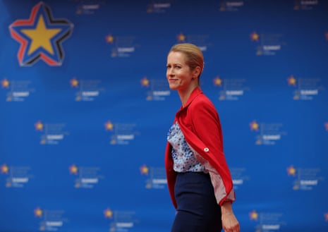 European Union for Foreign Affairs and Security Policy Kaja Kallas attends the European Political Community Summit at Skanderbeg Square in Tirana, Albania.