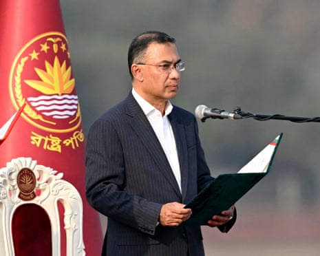 Tarique Rahman presta giuramento come Il Primo Ministro del Bangladesh durante la cerimonia di giuramento