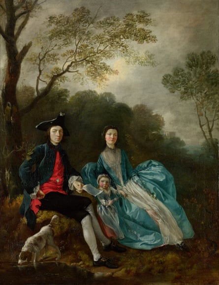 The Artist with his Wife Margaret and Eldest Daughter Mary by Thomas Gainsborough, c1748.