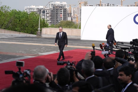 Keir Starmer arriving for the European Political Community summit in Yerevan, Armenia.