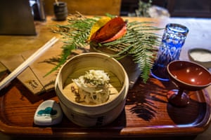 Crab miso served at Matsu restaurant, Kyoto