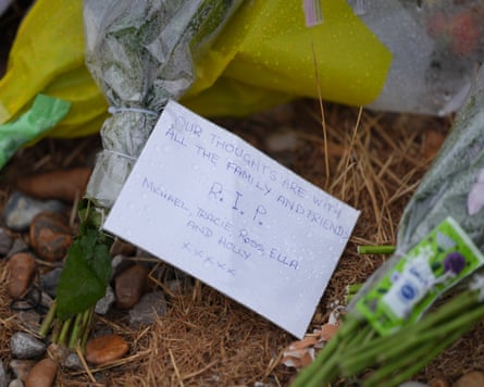 A note left among the floral tributes on Shoreham-by-Sea beach reads 'our thoughts are with all the family and friends, RIP'