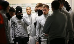 Leicester's players at Burton