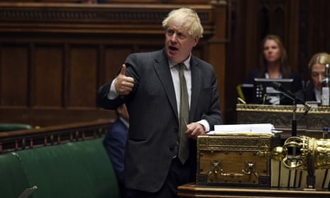 Britain’s Prime Minister Boris Johnson speaks during Prime Minister’s Questions in the House of Commons in London.