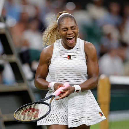 Serena Williams shouts out in desperation.