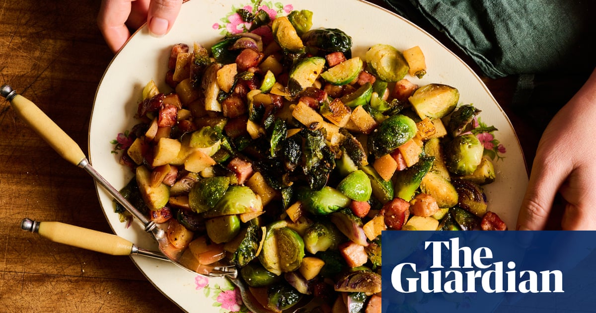Alice Zaslavsky's buttery brussels sprouts with apple and smoked pork belly recipe