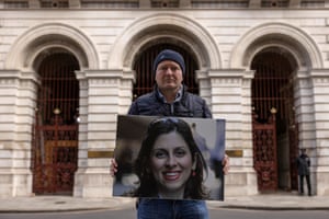 Richard Ratcliffe, whose woman  Nazanin Zaghari-Ratcliffe is successful  detention successful  Iran, stands extracurricular  the overseas   bureau   successful  London.