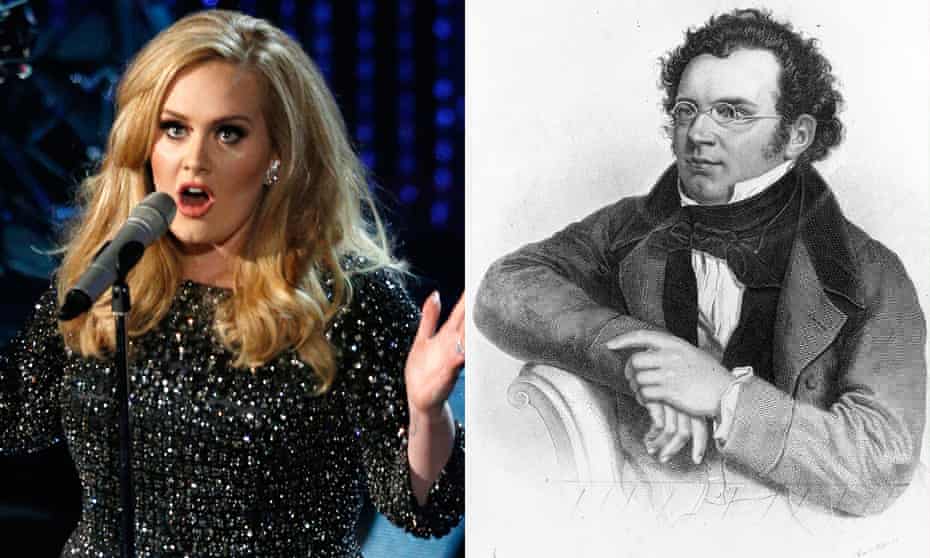 Adele and Franz Schubert composite