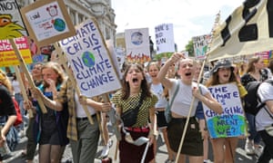 UK students take part in a strike for the climate crisis in Westminster, London