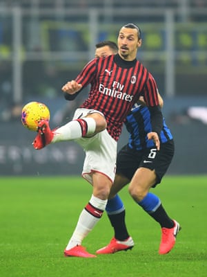 AC Milan’s Zlatan Ibrahimovic in action.