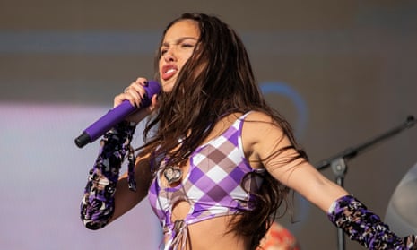Olivia Rodrigo performs on the Other stage at Glastonbury festival.