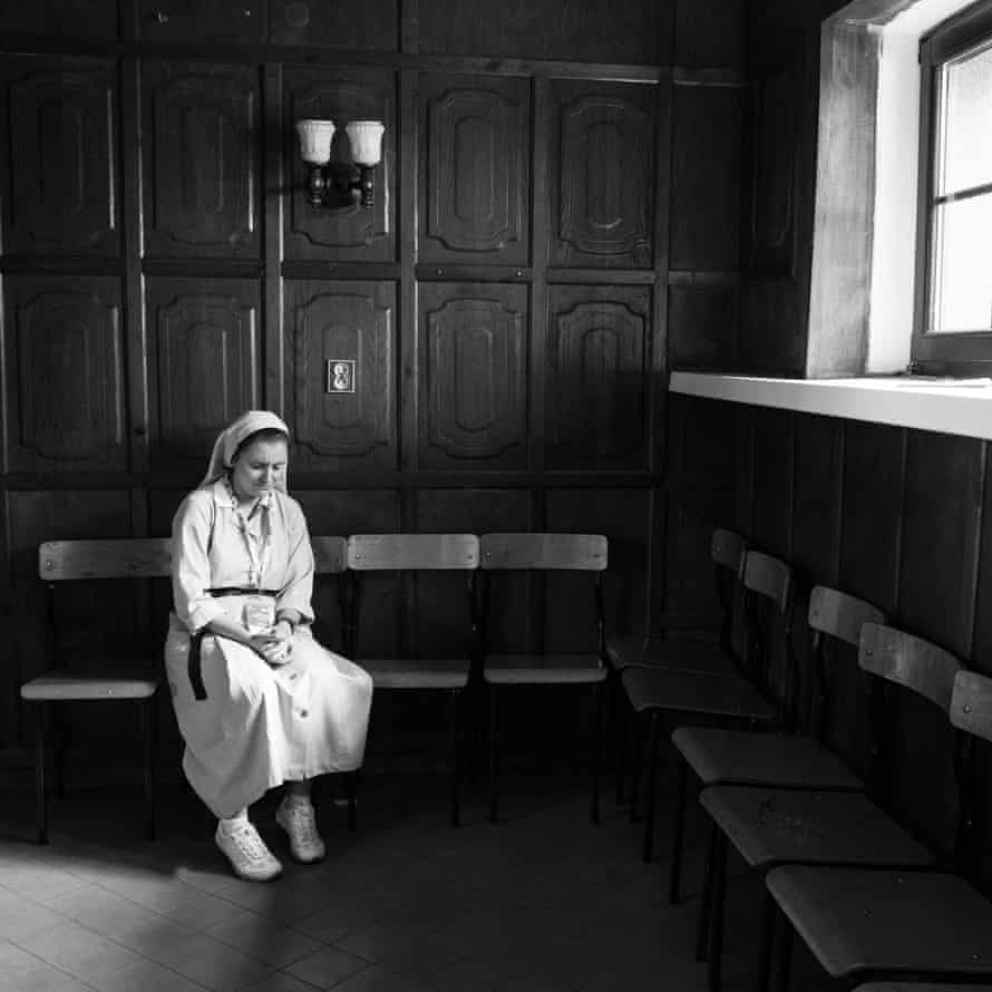 A nun during a quiet moment of prayer