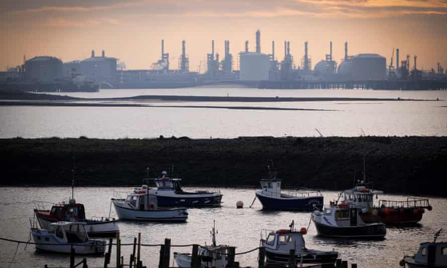 Looking north across the Tees Estuary towards Seal Sands from South Gare.