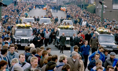The triple funeral for the Gibraltar Three in Belfast in 1988.