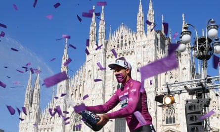 Peter Sagan enjoys the moment after the final stage of the Giro d’Italia in Milan in May. The Slovakian will lead the charge for Bora again in France.