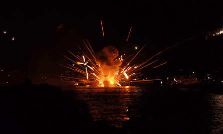 Armata, ship on fire, Spetses