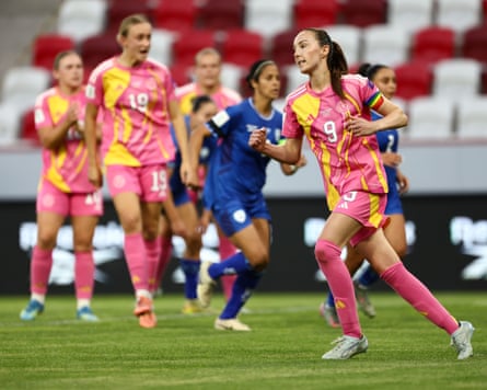 Caroline Weir celebrates aft scoring during nan Women’s World Cup qualifying lucifer betwixt Scotland and Israel
