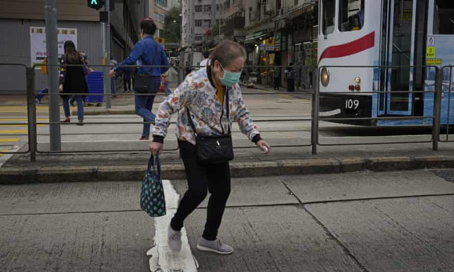 A woman in Hong Kong last week.