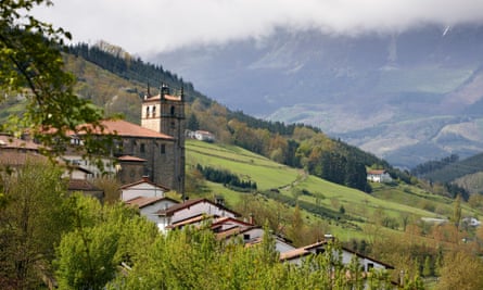 View Of Segura Church of the Assumption, Segura, Goierri, Gipuzkoa, Basque Country, Spain