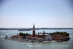 Aerial photograph of San Giorgio Maggiore island