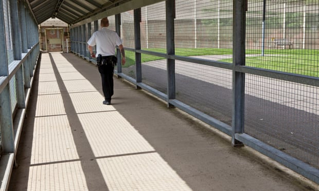 A secure walkway at HMP The Mount, Hertfordshire