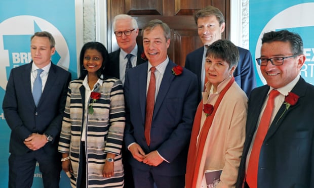 Nigel Farage with Brexit party candidates