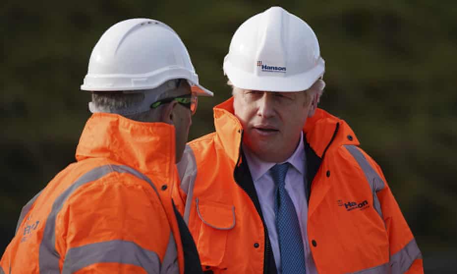 Boris Johnson on a visit in North Wales on Thursday. No 10 says it still has not received the Sue Gray report.