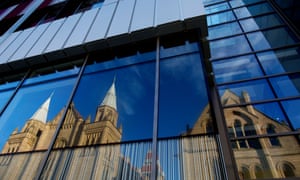 A mixture of old and new buildings at the University of Manchester.