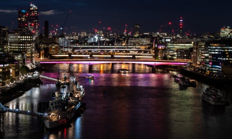 Millennium, Southwark, Cannon Street and London are the first bridges to be lit up as part of the Illuminated River project.