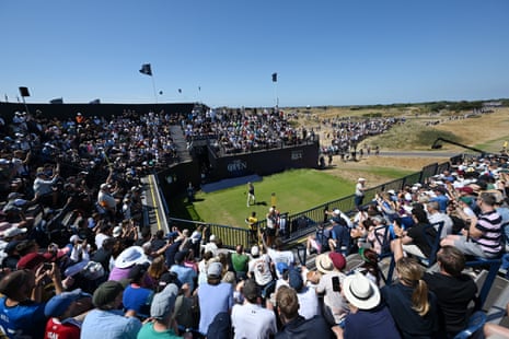 Bryson DeChambeau tees off at the first