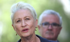 Kerryn Phelps with Andrew Wilkie at parliament in October. The two independent MPs have joined other independent candidates pledging support for major environmental action should they be elected.