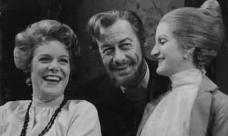 Rosalind Knight, right, with Rex Harrison and Rachel Roberts in Chekhov’s Platonov at the Royal Court theatre, London, in 1966.