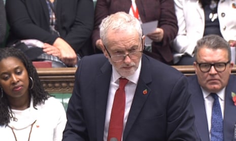Jeremy Corbyn during Prime Minister’s Questions in the House of Commons, London.