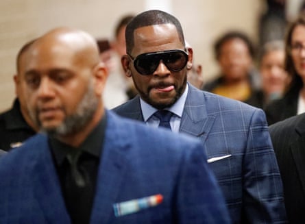 Grammy-winning … singer R Kelly arrives for a child support hearing in Chicago in 2019.