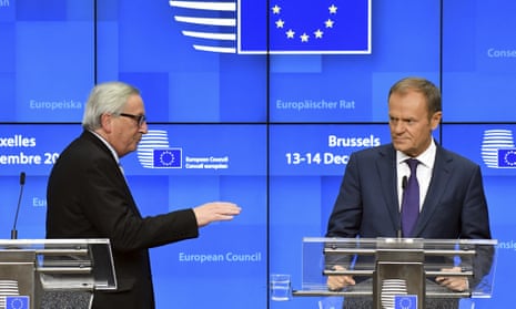 Jean-Claude Juncker and Donald Tusk in Brussels.